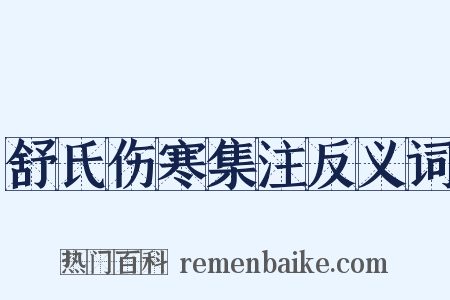 舒氏伤寒集注反义词是什么意思的图片
